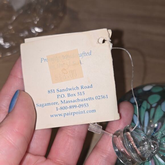 Pairpont Witch Ball Vintage with tag light green lavander - Picture 7 of 8